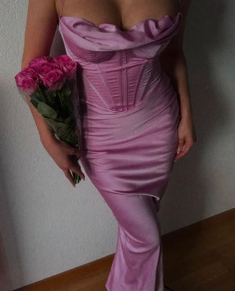 Simple Spaghetti Straps Lavender Satin Evening Dress Sheath Party Prom Dress Y8094