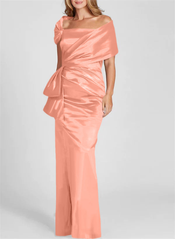 Off the Shoulder Long Sheath Column Gown for the Mother of the Bride