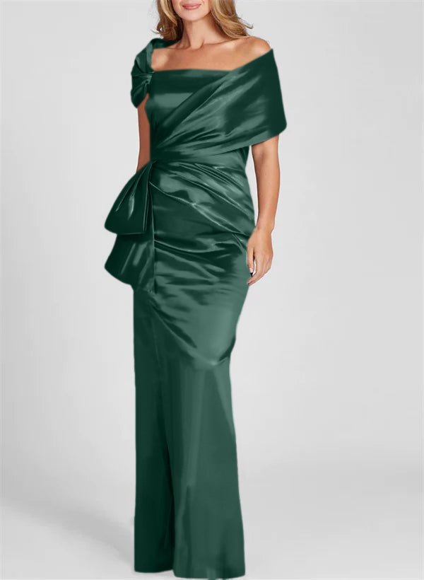 Off the Shoulder Long Sheath Column Gown for the Mother of the Bride