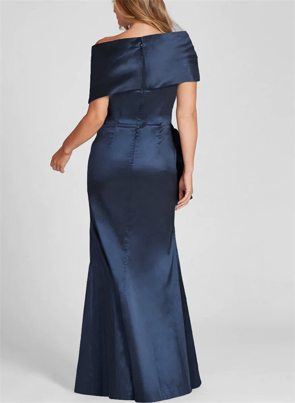 Off the Shoulder Long Sheath Column Gown for the Mother of the Bride