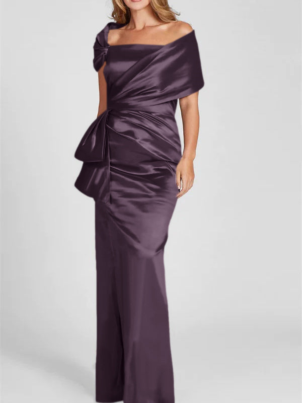 Off the Shoulder Long Sheath Column Gown for the Mother of the Bride