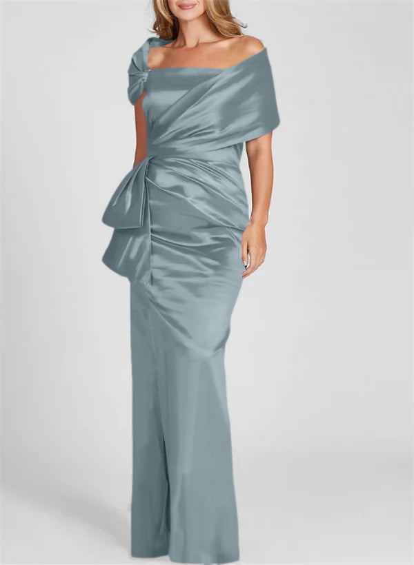 Off the Shoulder Long Sheath Column Gown for the Mother of the Bride