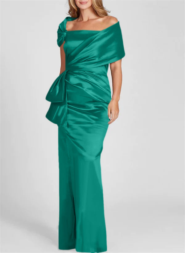 Off the Shoulder Long Sheath Column Gown for the Mother of the Bride