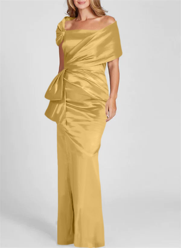 Off the Shoulder Long Sheath Column Gown for the Mother of the Bride