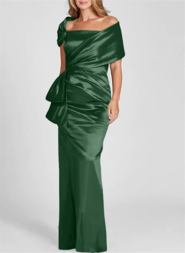 Off the Shoulder Long Sheath Column Gown for the Mother of the Bride