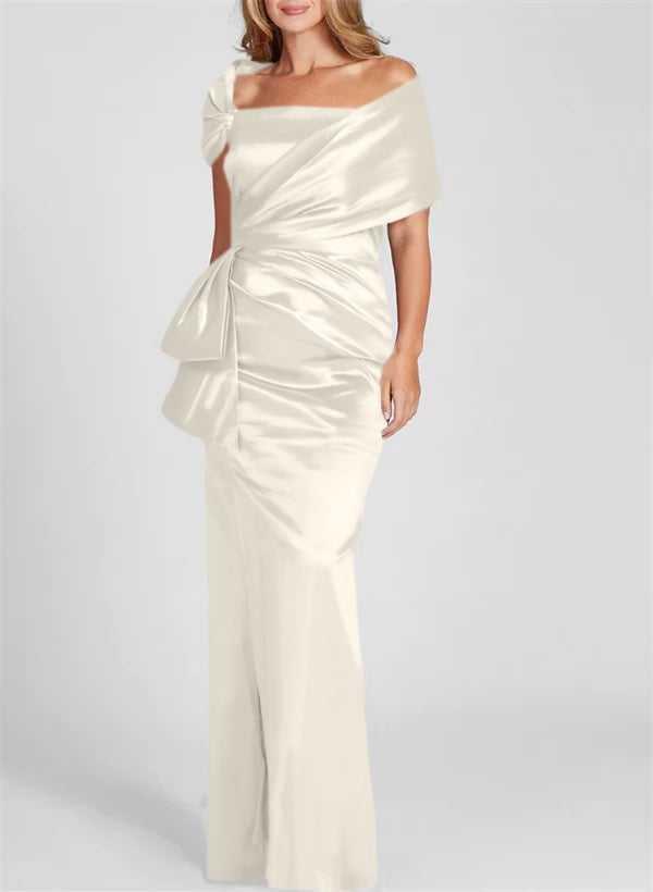 Off the Shoulder Long Sheath Column Gown for the Mother of the Bride