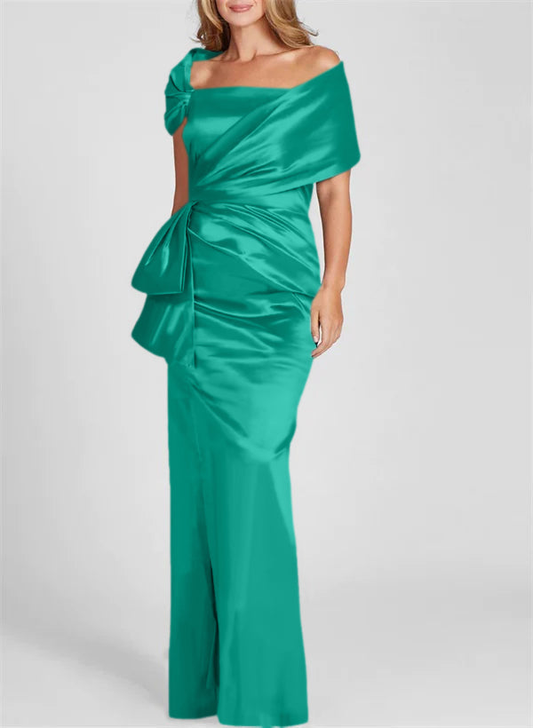 Off the Shoulder Long Sheath Column Gown for the Mother of the Bride