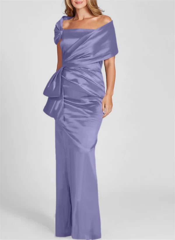Off the Shoulder Long Sheath Column Gown for the Mother of the Bride