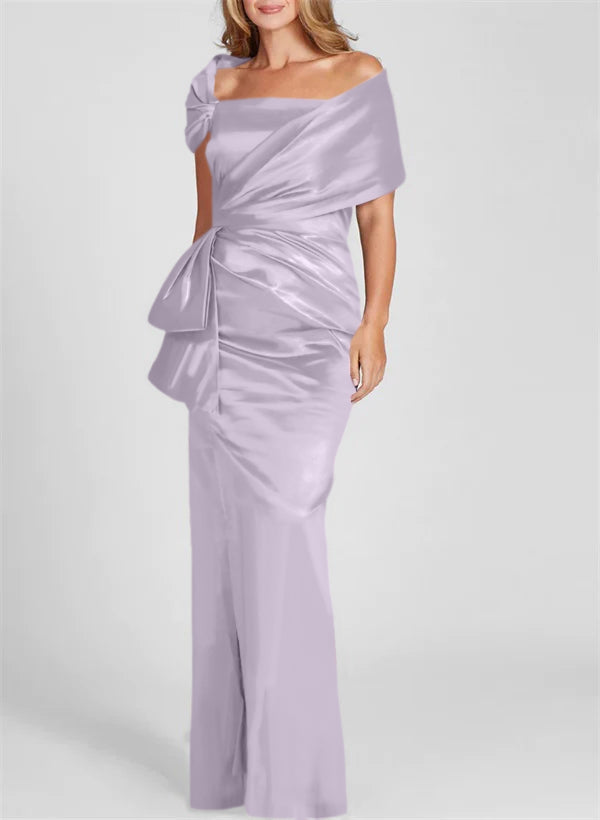 Off the Shoulder Long Sheath Column Gown for the Mother of the Bride