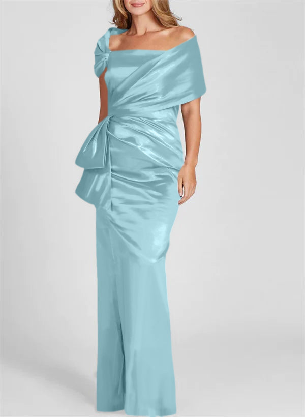 Off the Shoulder Long Sheath Column Gown for the Mother of the Bride