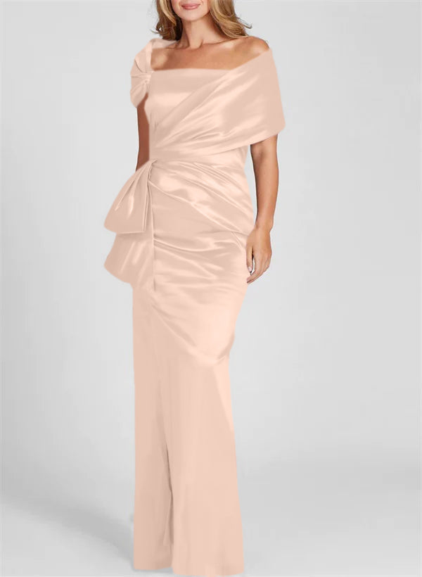 Off the Shoulder Long Sheath Column Gown for the Mother of the Bride