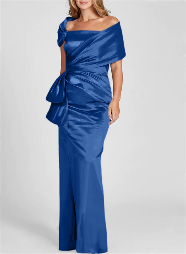 Off the Shoulder Long Sheath Column Gown for the Mother of the Bride
