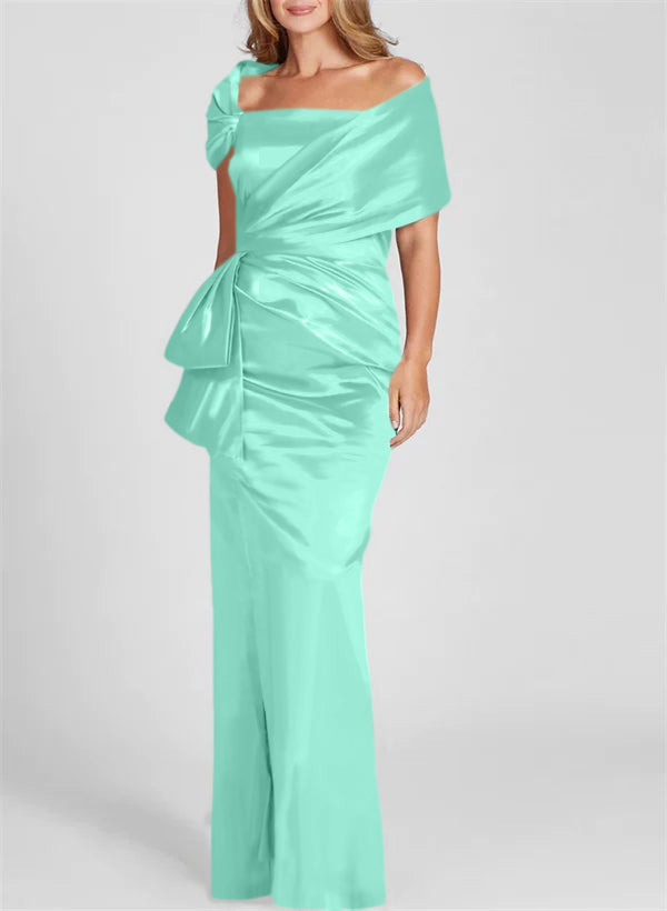 Off the Shoulder Long Sheath Column Gown for the Mother of the Bride