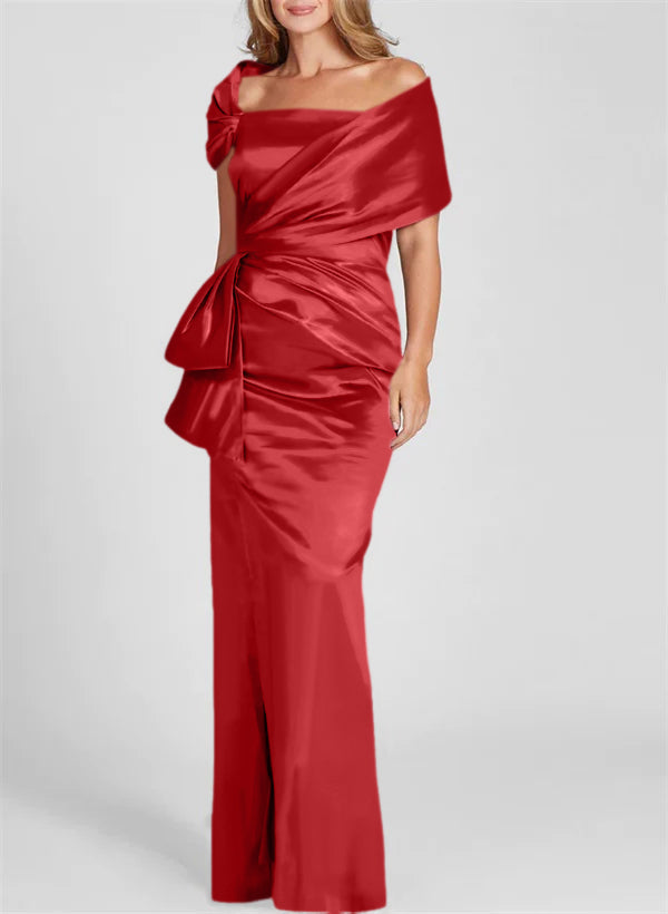 Off the Shoulder Long Sheath Column Gown for the Mother of the Bride