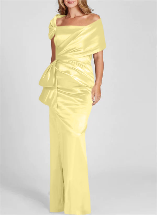 Off the Shoulder Long Sheath Column Gown for the Mother of the Bride