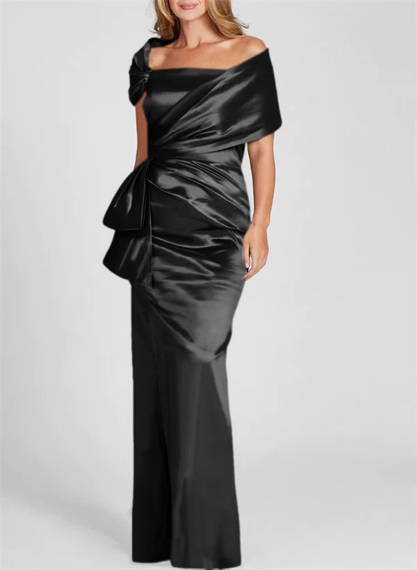 Off the Shoulder Long Sheath Column Gown for the Mother of the Bride