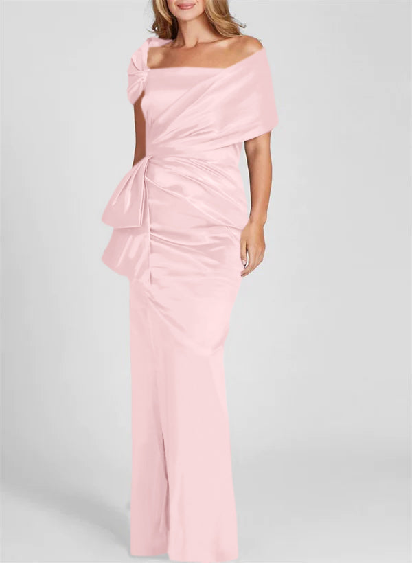 Off the Shoulder Long Sheath Column Gown for the Mother of the Bride