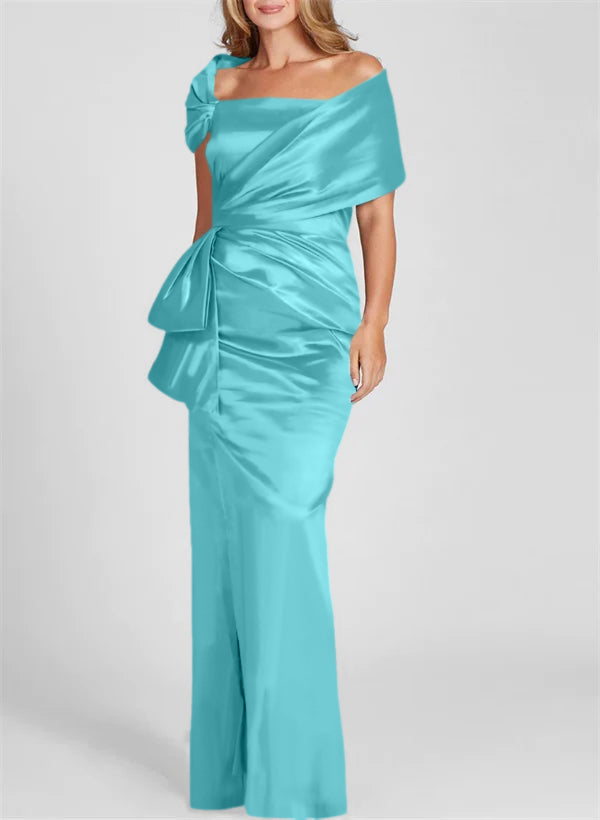 Off the Shoulder Long Sheath Column Gown for the Mother of the Bride