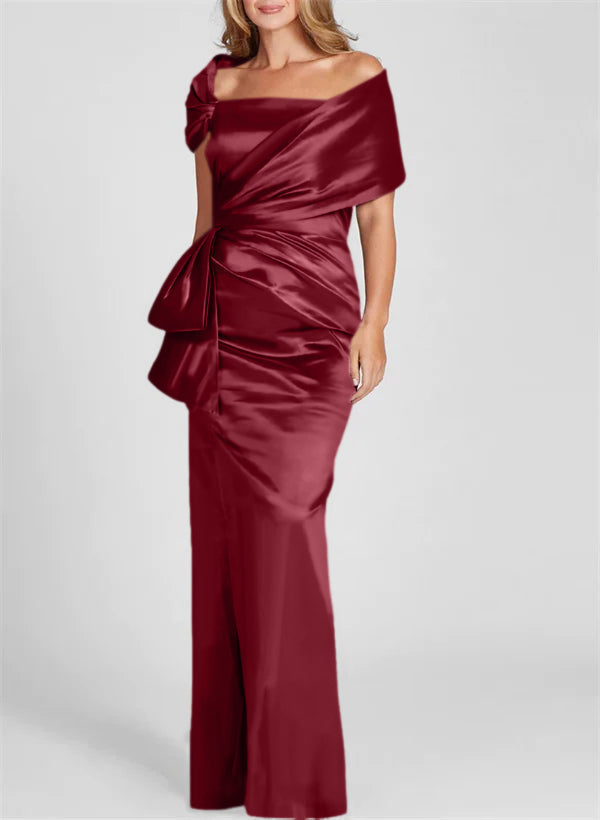 Off the Shoulder Long Sheath Column Gown for the Mother of the Bride