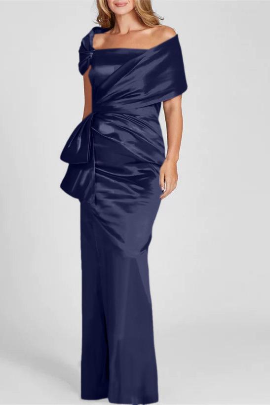 Off the Shoulder Long Sheath Column Gown for the Mother of the Bride