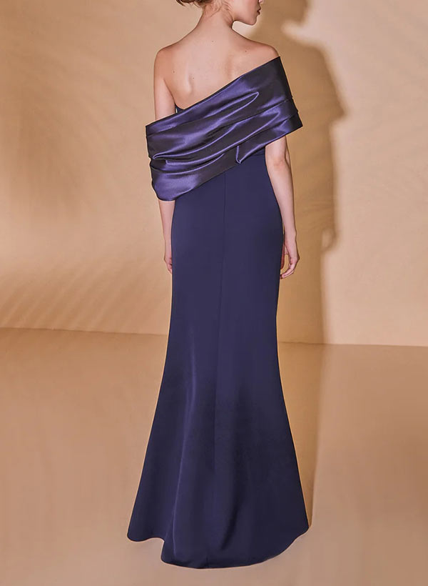 Off the Shoulder Ruched Sheath Column Dress for the Mother of the Bride