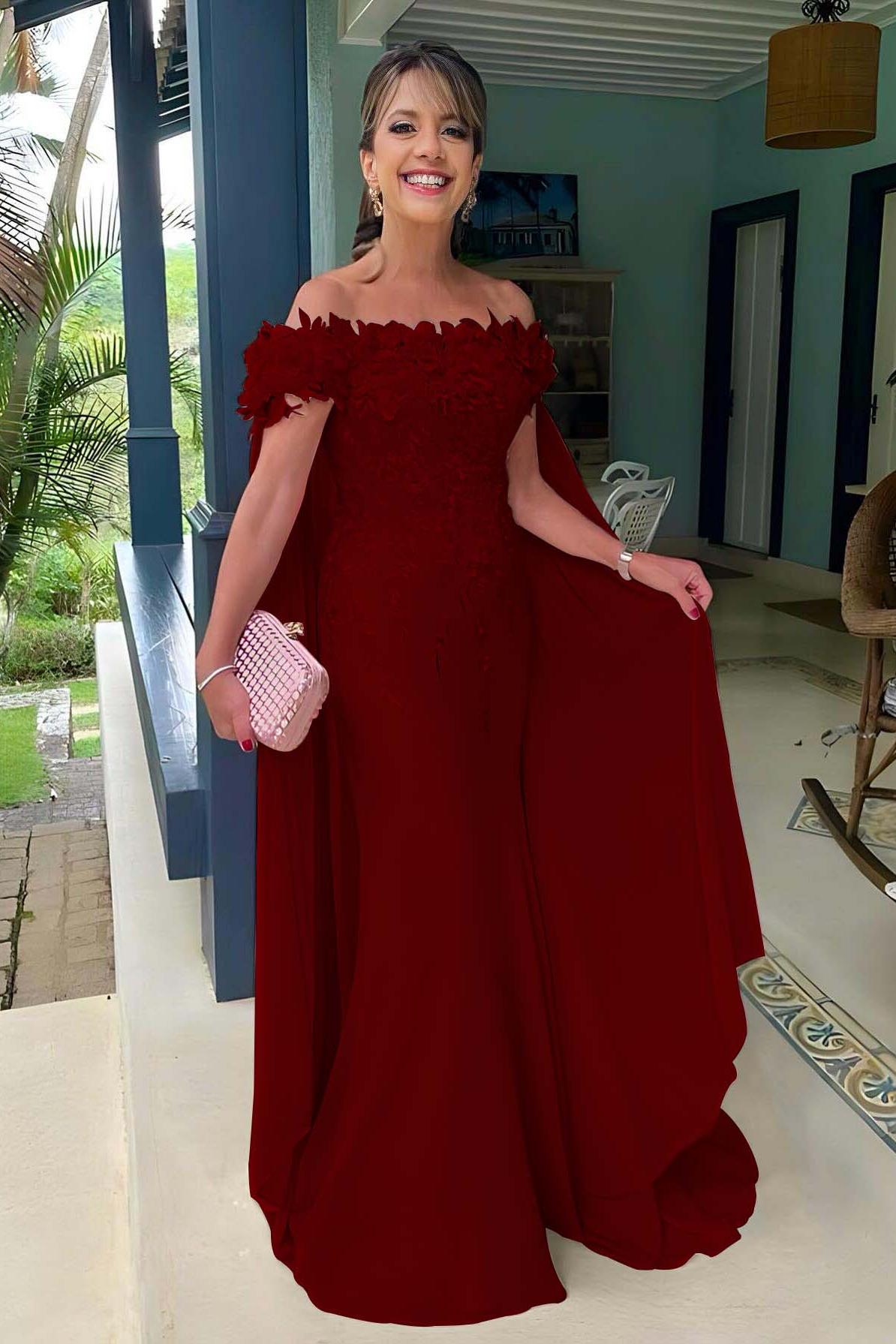 Off the Shoulder Sleeveless Long Mermaid Evening Formal Dress With Appliques