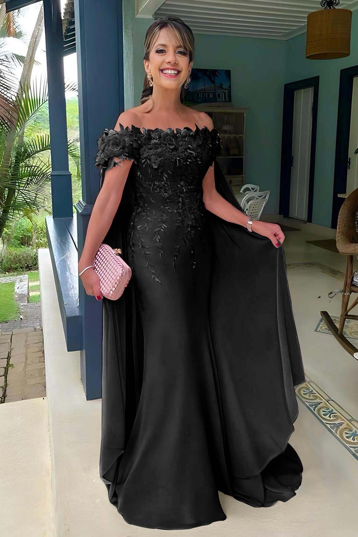 Off the Shoulder Sleeveless Long Mermaid Evening Formal Dress With Appliques