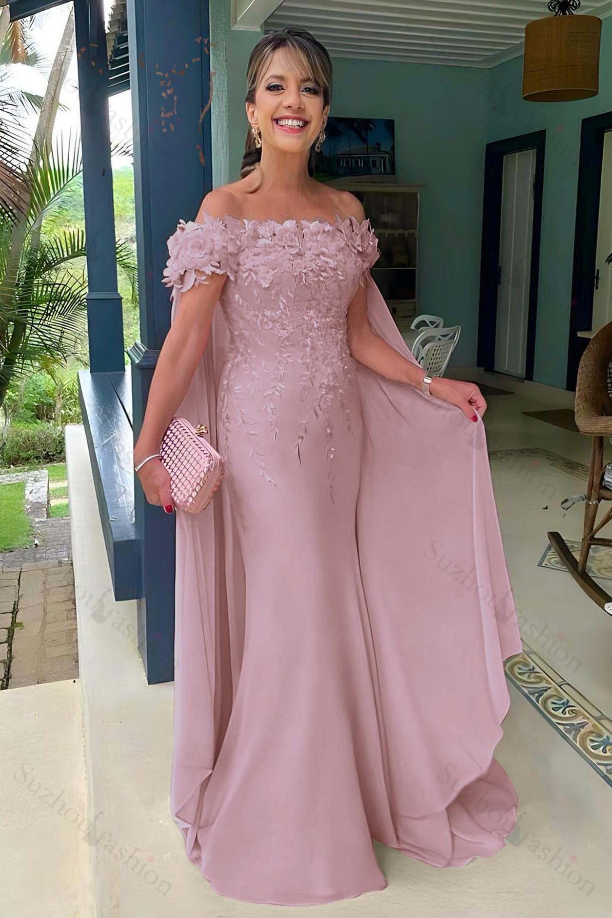 Off the Shoulder Sleeveless Long Mermaid Evening Formal Dress With Appliques