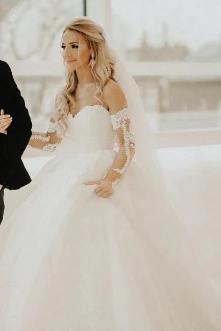 Off the shoulder Sweetheart Summer Beach Wedding Dress (ZD15702)