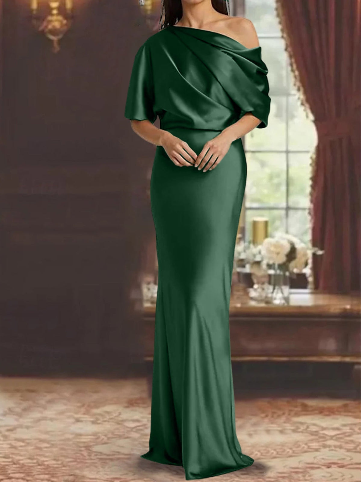 One Shoulder Column Gown for the Mother of the Bride