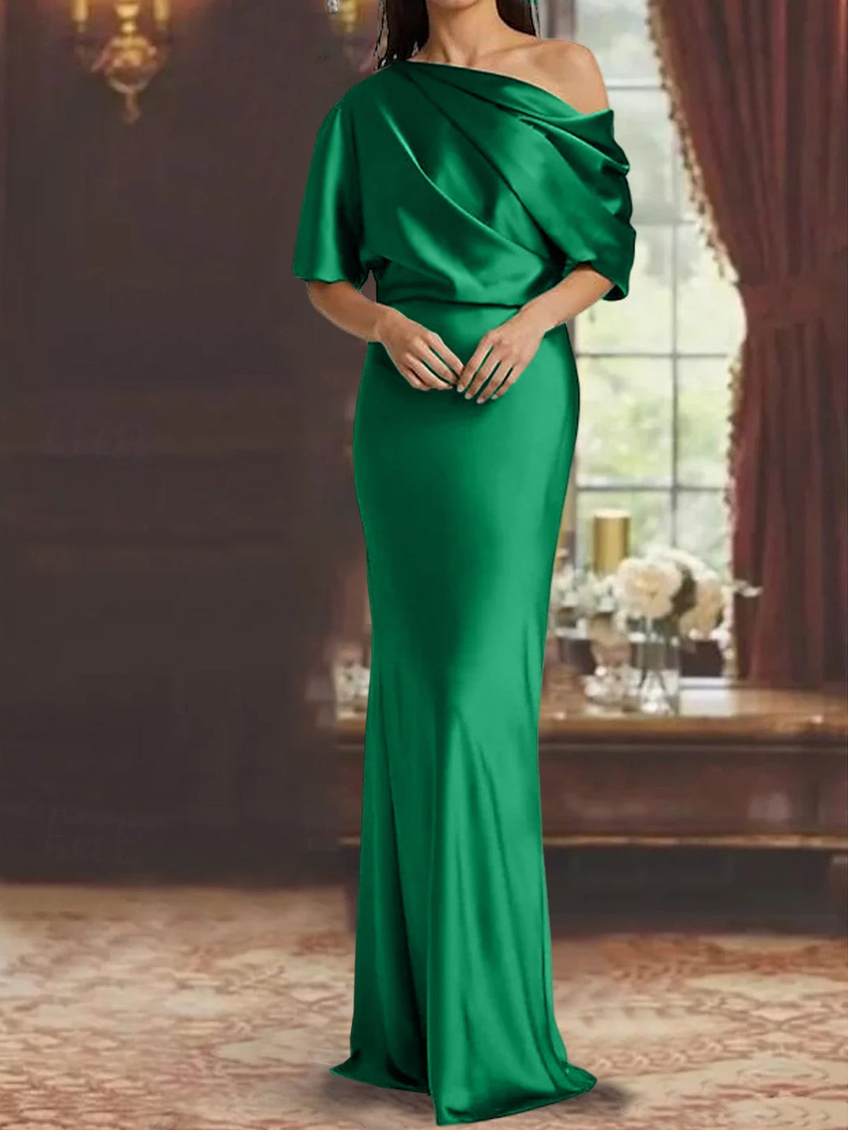 One Shoulder Column Gown for the Mother of the Bride