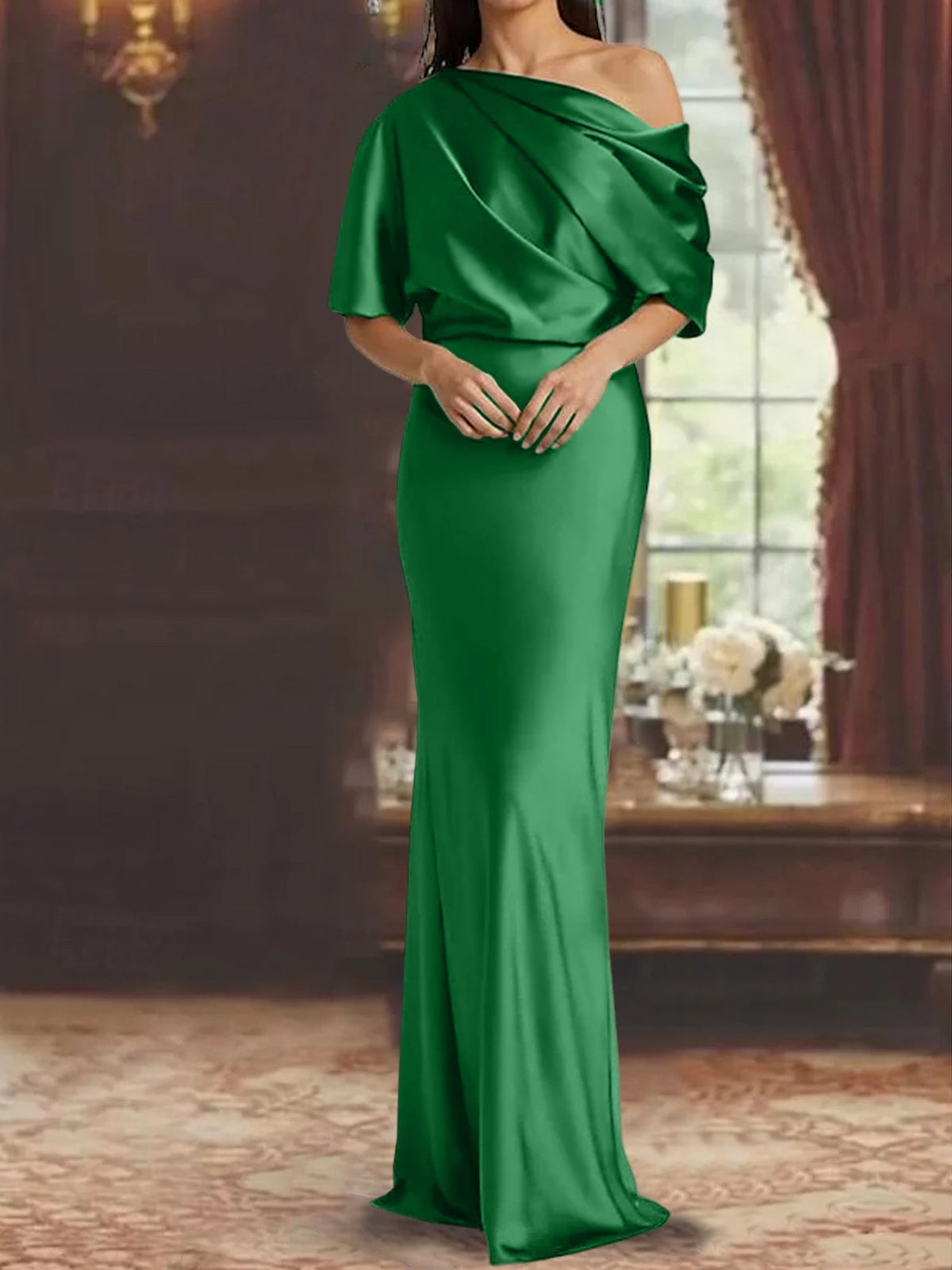 One Shoulder Column Gown for the Mother of the Bride