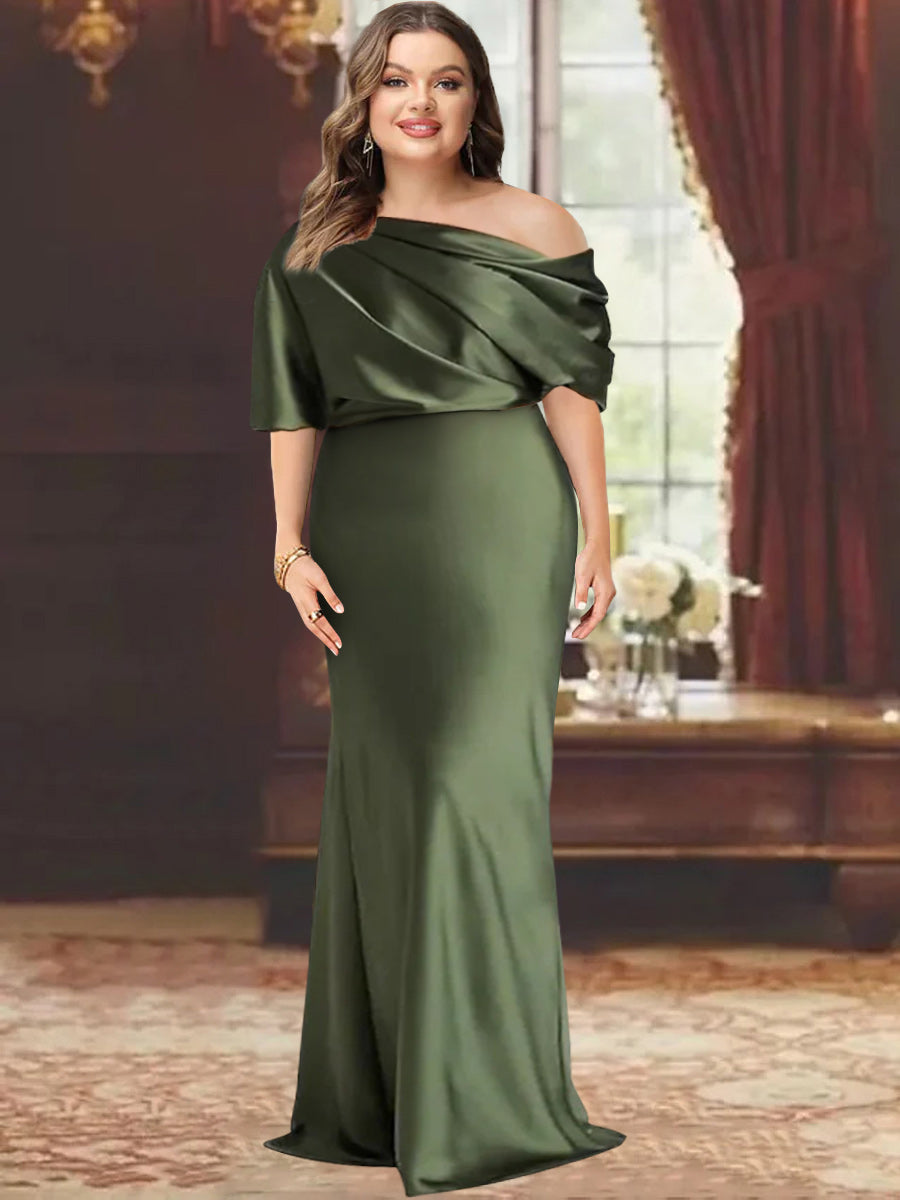 One Shoulder Column Gown for the Mother of the Bride
