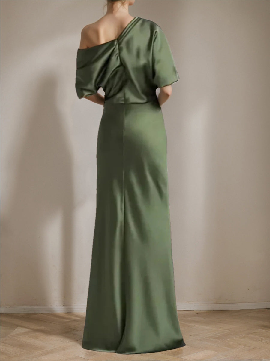One Shoulder Column Gown for the Mother of the Bride