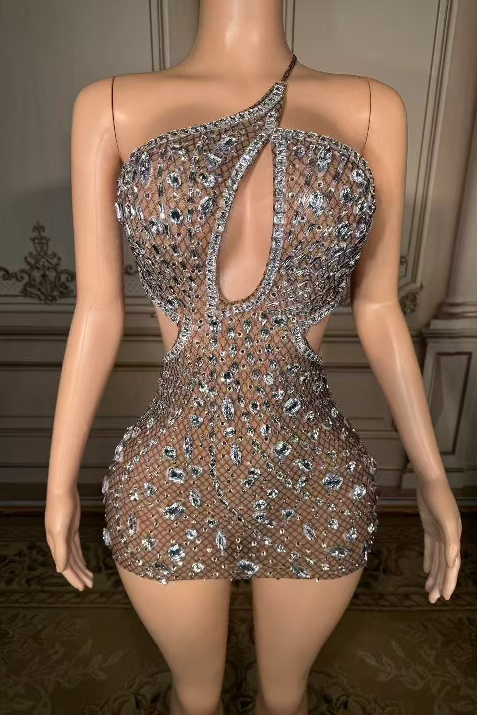 One Shoulder Homecoming Dresses Cut Out Bodycon Party Cocktail Dresses