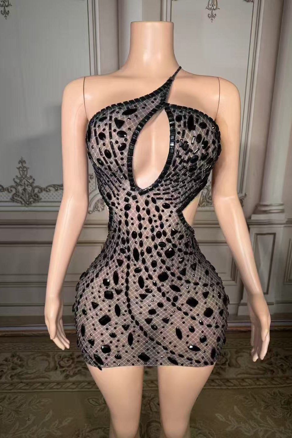 One Shoulder Homecoming Dresses Cut Out Bodycon Party Cocktail Dresses