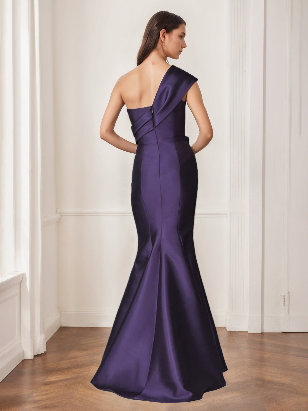 One Shoulder Sleeveless Long Trumpet Mermaid Gown for the Mother of the Bride