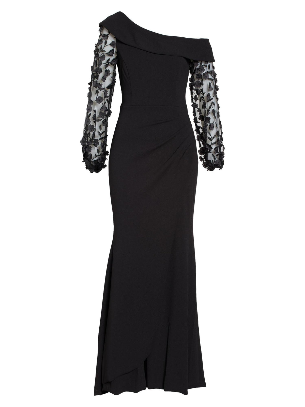 One shoulder Trumpet Mermaid Long Mother of the Bride & Groom Dress with Applique