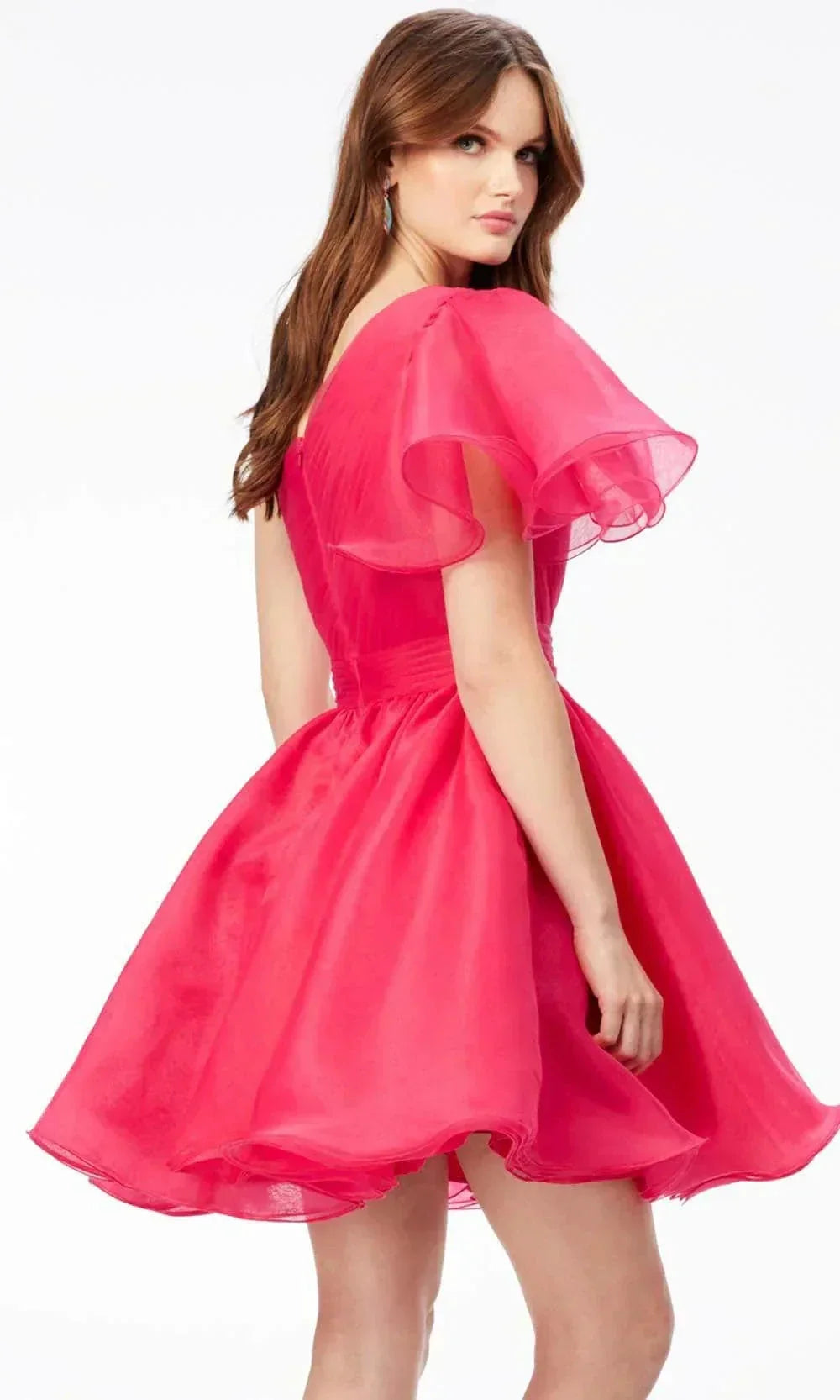 One Flutter Sleeve Cocktail Dress (ZD11700)