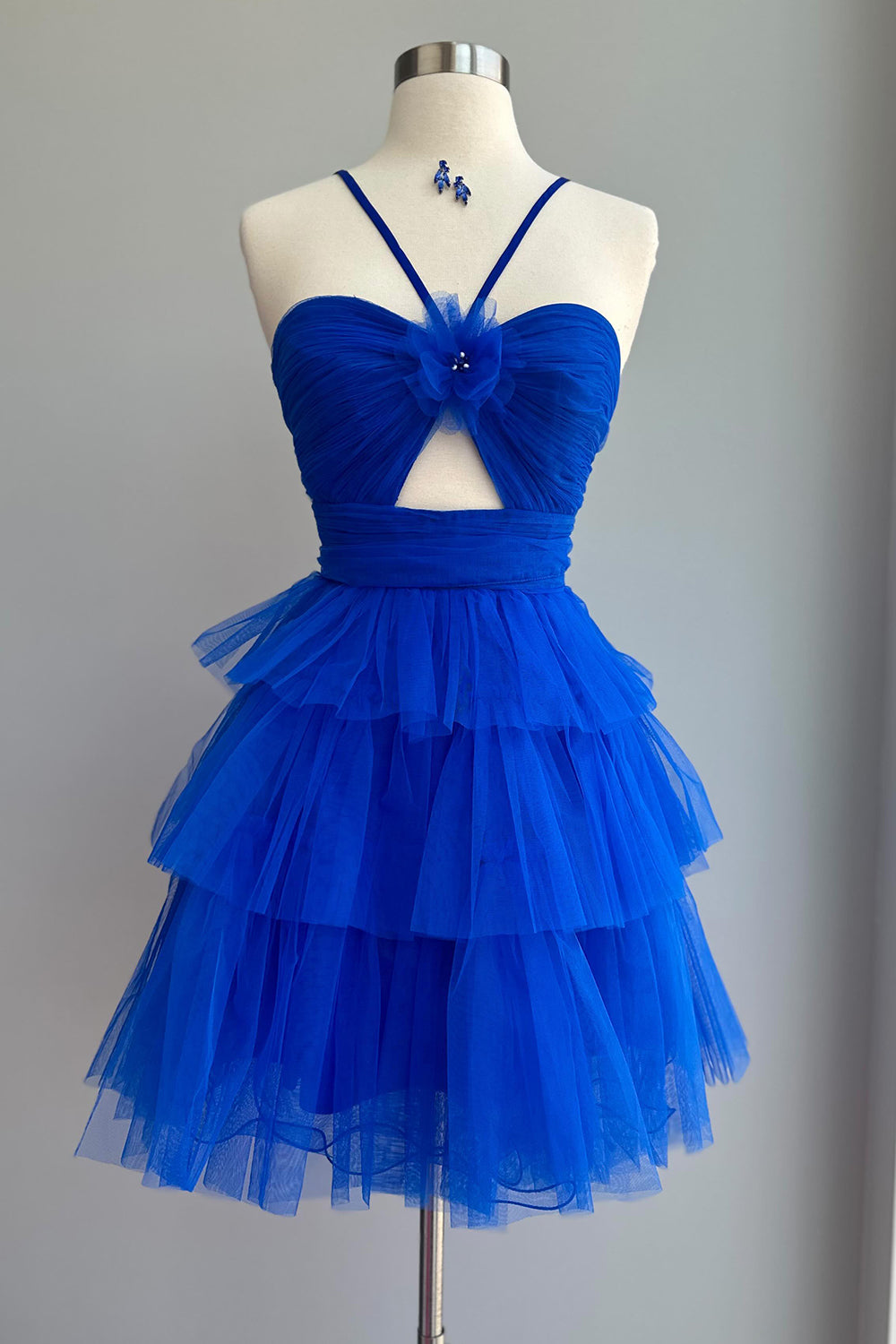 Orange Homecoming Dresses Halter Ruffled A-Line Short Cocktail Dresses