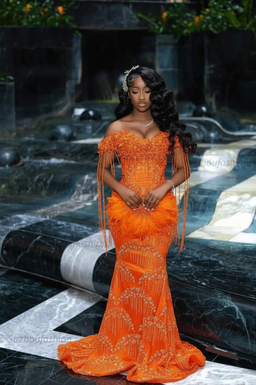 Off the Shoulder Prom Dress Mermaid Formal Evening Dress with Beadings and Rhinestones