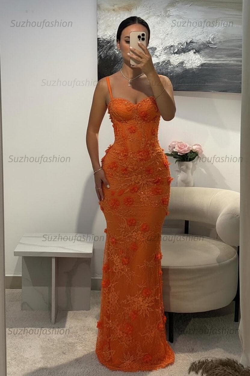 Suzhoufashion Light Blue 3D Floral Lace Beaded Mermaid Prom Dress With Illusion Corset Bodice Formal Evening Gown