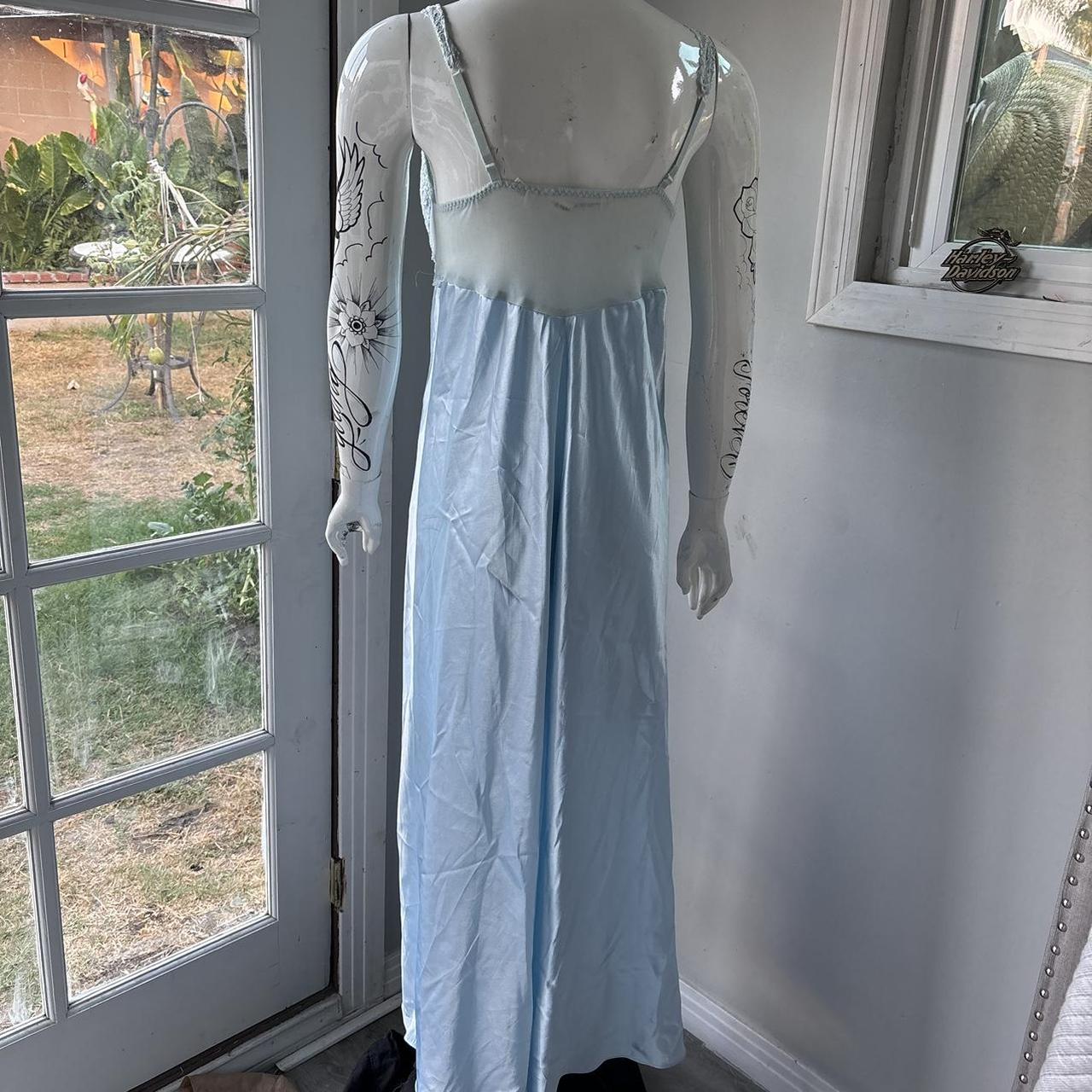 Vintage A line Spaghetti Straps Light Sky Blue Lace Long Prom Dresses Evening Dress