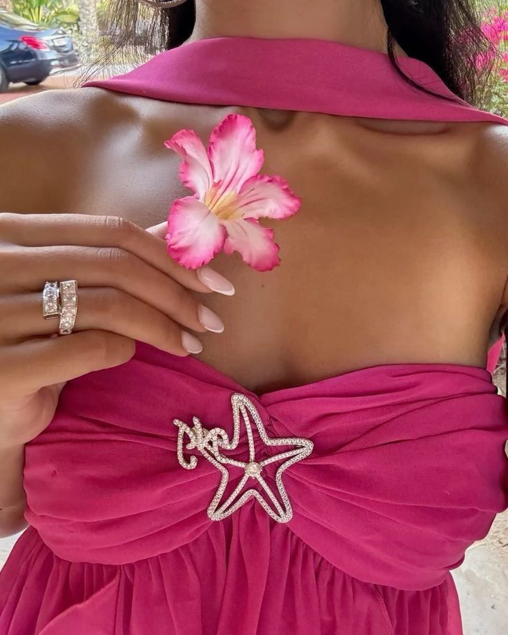 Sexy Rose Pink Halter Tube Chiffon Irregular Skirt Birthday Party Homecoming Dress - View 7 | VelvetHem