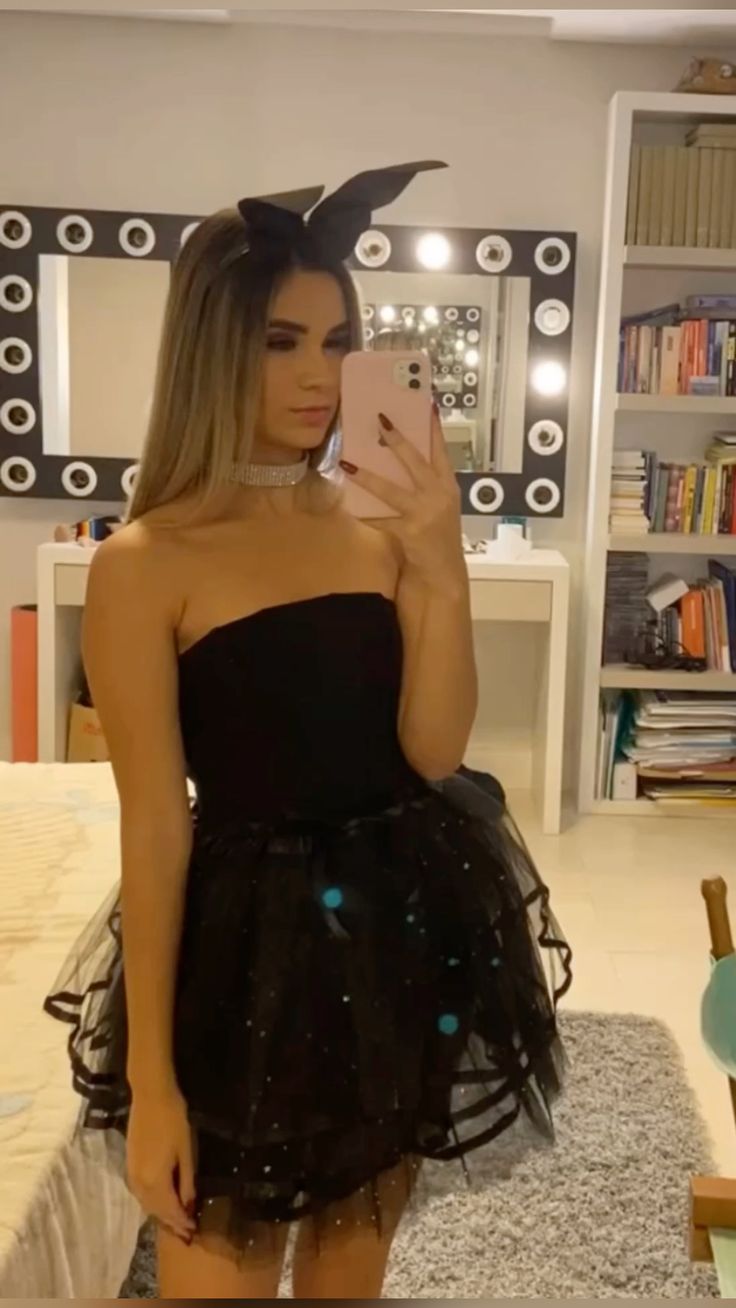 Cute Black Sleeveless Tulle A-line 17th Birthday Homecoming Dress - View 3 | VelvetHem
