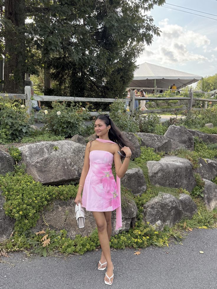 Sweet Printed Tube Top With Ribbon A-line 16th Birthday Homecoming Dress - View 4 | VelvetHem