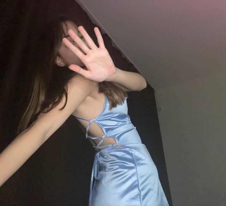 Elegant Light Blue Satin Collar And Waisted 16th Birthday Homecoming Dress - View 5 | VelvetHem