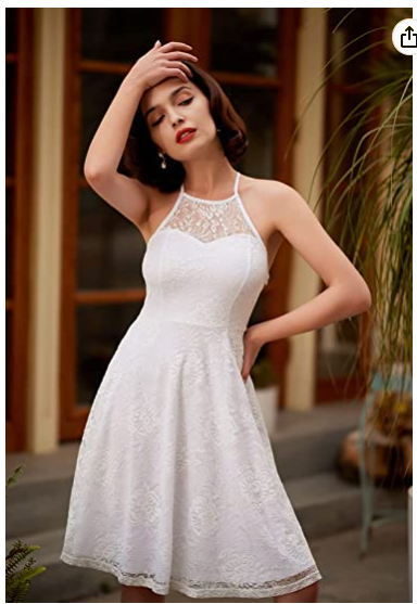 Lace Cocktail Dresses for Women Wedding Guest A-Line Keyhole Party Short Formal Prom Dress - View 2 | VelvetHem