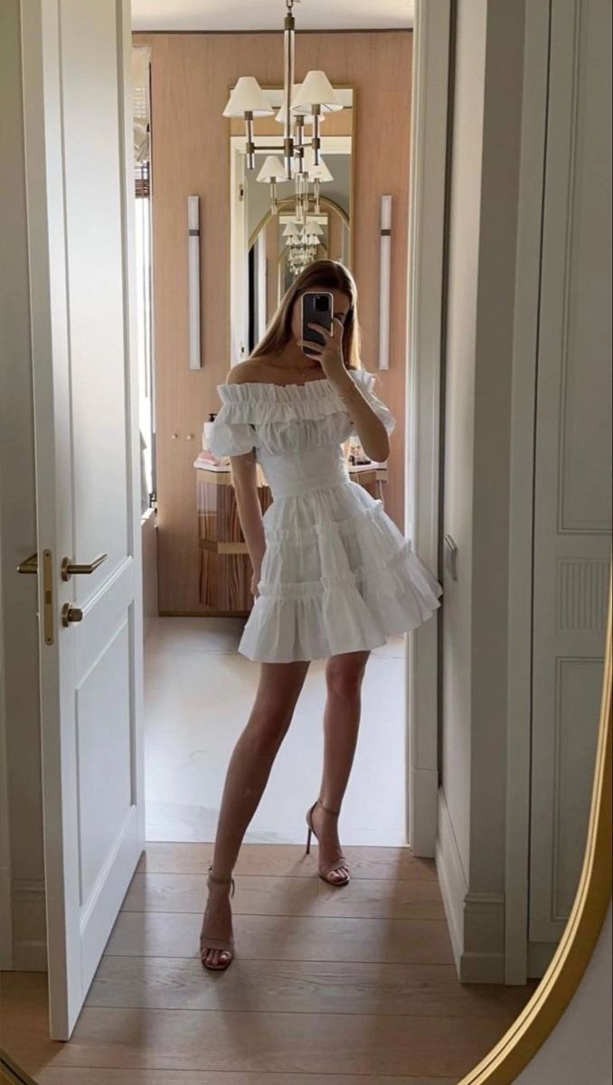Sweet White One-shoulder Waist A-line 16th Birthday Homecoming Dress - View 2 | VelvetHem