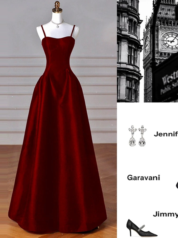 Elegant Black A-Line Satin Long Prom Dress Long Prom Dress
